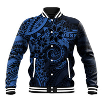 Polynesian Sunset Plumeria Baseball Jacket Navy Polynesian Tattoo LT05 Unisex Navy - Polynesian Pride