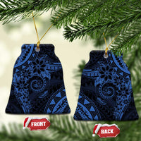 Polynesian Sunset Plumeria Ceramic Ornament Navy Polynesian Tattoo LT05 Bell Flake Navy - Polynesian Pride