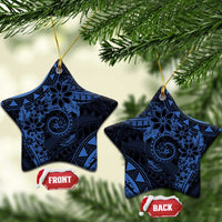 Polynesian Sunset Plumeria Ceramic Ornament Navy Polynesian Tattoo LT05 Star Navy - Polynesian Pride