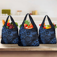 Polynesian Sunset Plumeria Grocery Bag Navy Polynesian Tattoo LT05 3-pack One Size Navy - Polynesian Pride