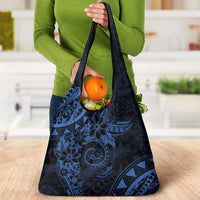 Polynesian Sunset Plumeria Grocery Bag Navy Polynesian Tattoo LT05 - Polynesian Pride
