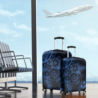 Polynesian Sunset Plumeria Luggage Cover Navy Polynesian Tattoo
