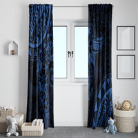 Polynesian Sunset Plumeria Window Curtain Navy Polynesian Tattoo LT05 - Polynesian Pride