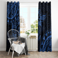 Polynesian Sunset Plumeria Window Curtain Navy Polynesian Tattoo LT05 - Polynesian Pride