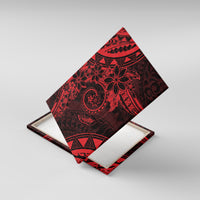 Polynesian Sunset Plumeria Canvas Wall Art Red Polynesian Tattoo LT05 With Frame Red - Polynesian Pride
