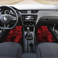 Polynesian Sunset Plumeria Car Mats Red Polynesian Tattoo LT05 Set 2pcs - Front Red - Polynesian Pride