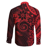 Polynesian Sunset Plumeria Family Matching Off Shoulder Maxi Dress and Hawaiian Shirt Red Polynesian Tattoo