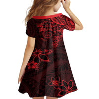 Polynesian Sunset Plumeria Family Matching Tank Maxi Dress and Hawaiian Shirt Red Polynesian Tattoo