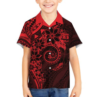 Polynesian Sunset Plumeria Hawaiian Shirt Red Polynesian Tattoo LT05 - Polynesian Pride