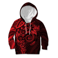 Polynesian Sunset Plumeria Kid Hoodie Red Polynesian Tattoo
