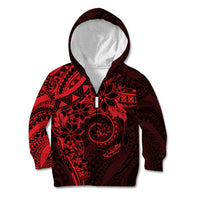 Polynesian Sunset Plumeria Kid Hoodie Red Polynesian Tattoo