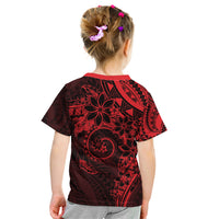 Polynesian Sunset Plumeria Kid T Shirt Red Polynesian Tattoo