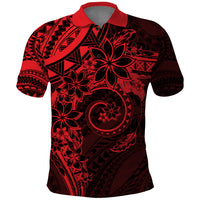 Polynesian Sunset Plumeria Polo Shirt Red Polynesian Tattoo LT05 Red - Polynesian Pride