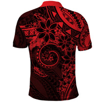 Polynesian Sunset Plumeria Polo Shirt Red Polynesian Tattoo LT05 - Polynesian Pride