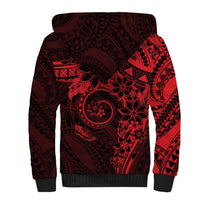 Polynesian Sunset Plumeria Sherpa Hoodie Red Polynesian Tattoo LT05 - Polynesian Pride