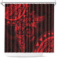 Polynesian Sunset Plumeria Shower Curtain Red Polynesian Tattoo