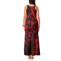 Polynesian Sunset Plumeria Tank Maxi Dress Red Polynesian Tattoo LT05 - Polynesian Pride