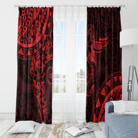 Polynesian Sunset Plumeria Window Curtain Red Polynesian Tattoo LT05 - Polynesian Pride