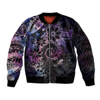 Polynesian Sunset Plumeria Bomber Jacket Galaxy Polynesian Tattoo LT05 Unisex Galaxy - Polynesian Pride