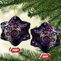 Polynesian Sunset Plumeria Ceramic Ornament Galaxy Polynesian Tattoo LT05 Snow Flake Galaxy - Polynesian Pride