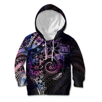 Polynesian Sunset Plumeria Kid Hoodie Galaxy Polynesian Tattoo
