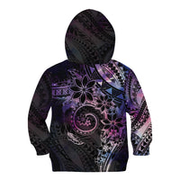 Polynesian Sunset Plumeria Kid Hoodie Galaxy Polynesian Tattoo