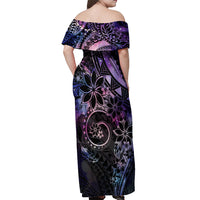 Polynesian Sunset Plumeria Off Shoulder Maxi Dress Galaxy Polynesian Tattoo LT05 - Polynesian Pride