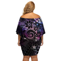Polynesian Sunset Plumeria Off Shoulder Short Dress Galaxy Polynesian Tattoo LT05 - Polynesian Pride