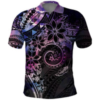 Polynesian Sunset Plumeria Polo Shirt Galaxy Polynesian Tattoo
