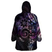 Polynesian Sunset Plumeria Wearable Blanket Hoodie Galaxy Polynesian Tattoo LT05 - Polynesian Pride
