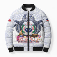 Samoa Independence Day Bomber Puffer Jacket Samoa United For A New Beginning LT05 Unisex White - Polynesian Pride