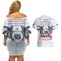 Samoa Independence Day Couples Matching Off Shoulder Short Dress and Hawaiian Shirt Samoa United For A New Beginning LT05 - Polynesian Pride