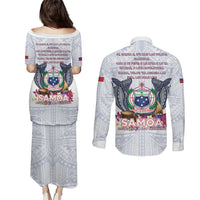 Samoa Independence Day Couples Matching Puletasi and Long Sleeve Button Shirt Samoa United For A New Beginning LT05 - Polynesian Pride