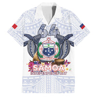 Samoa Independence Day Family Matching Summer Maxi Dress and Hawaiian Shirt Samoa United For A New Beginning LT05 Dad's Shirt - Short Sleeve White - Polynesian Pride