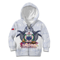 Samoa Independence Day Kid Hoodie Samoa United For A New Beginning LT05 Zip Hoodie White - Polynesian Pride