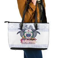 Samoa Independence Day Leather Tote Bag Samoa United For A New Beginning LT05 - Polynesian Pride