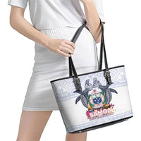 Samoa Independence Day Leather Tote Bag Samoa United For A New Beginning LT05 - Polynesian Pride