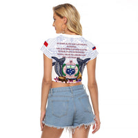 Samoa Independence Day Raglan Cropped T Shirt Samoa United For A New Beginning LT05 - Polynesian Pride