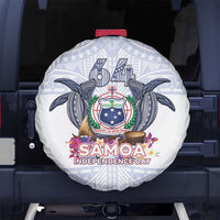 Samoa Independence Day Spare Tire Cover Samoa United For A New Beginning LT05 No hole White - Polynesian Pride