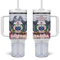 Samoa Independence Day Tumbler With Handle Samoa United For A New Beginning LT05 One Size: 40 oz White - Polynesian Pride