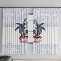 Samoa Independence Day Window Curtain Samoa United For A New Beginning LT05 With Hooks White - Polynesian Pride