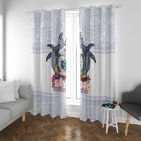 Samoa Independence Day Window Curtain Samoa United For A New Beginning LT05 With Grommets White - Polynesian Pride