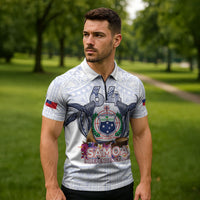 Samoa Independence Day Zipper Polo Shirt Samoa United For A New Beginning LT05 - Polynesian Pride