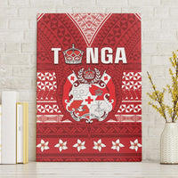 Tonga King Tupou VI Day Canvas Wall Art Traditional Tongan Kupesi Pattern LT05 Without Frame Red - Polynesian Pride