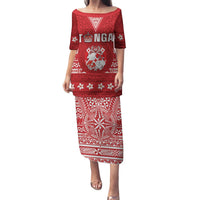 Tonga King Tupou VI Day Family Matching Puletasi and Hawaiian Shirt Traditional Tongan Kupesi Pattern