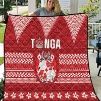 Tonga King Tupou VI Day Quilt Traditional Tongan Kupesi Pattern LT05 Red - Polynesian Pride