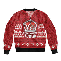 Tonga King Tupou VI Day Sleeve Zip Bomber Jacket Traditional Tongan Kupesi Pattern LT05 - Polynesian Pride