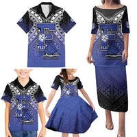 Custom Fiji Drua Family Matching Puletasi and Hawaiian Shirt Fijian Tapa Pattern