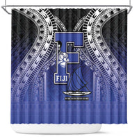 Fiji Drua Shower Curtain Fijian Tapa Pattern