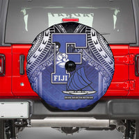 Fiji Drua Spare Tire Cover Fijian Tapa Pattern